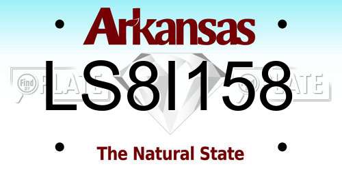 LS8I158 Arkansas License Plate