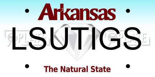 LSUTIGS Arkansas License Plate