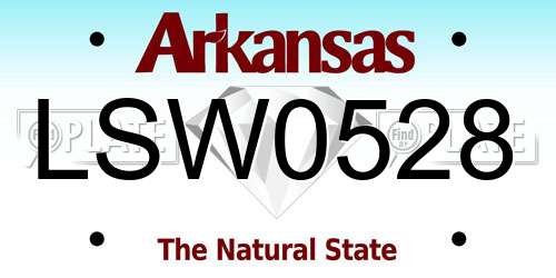 LSW0528 Arkansas License Plate