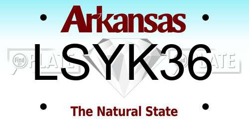 LSYK36 Arkansas License Plate
