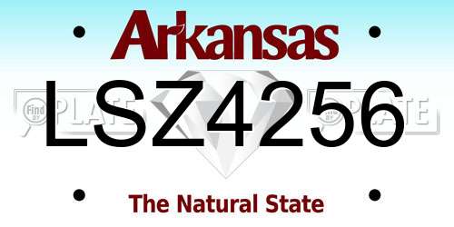 LSZ4256 Arkansas License Plate
