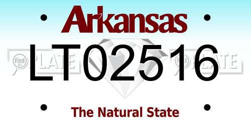 LT02516 Arkansas License Plate