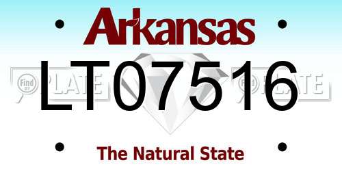 LT07516 Arkansas License Plate