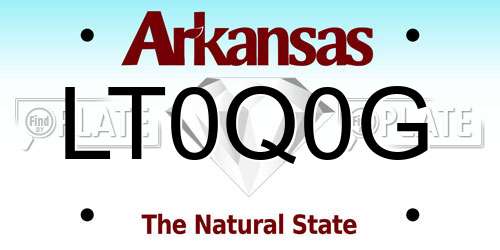 LT0Q0G Arkansas License Plate