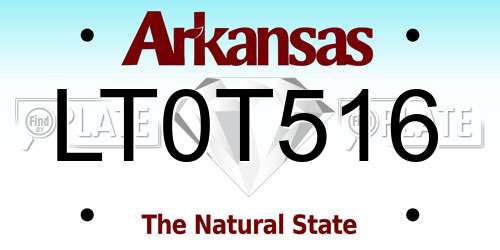 LT0T516 Arkansas License Plate