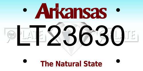LT23630 Arkansas License Plate