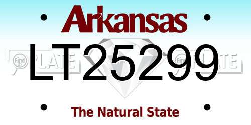 LT25299 Arkansas License Plate