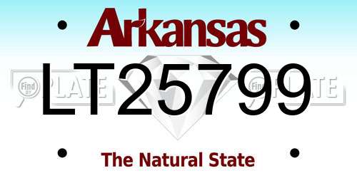 LT25799 Arkansas License Plate
