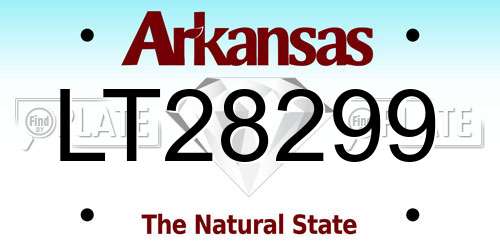 LT28299 Arkansas License Plate