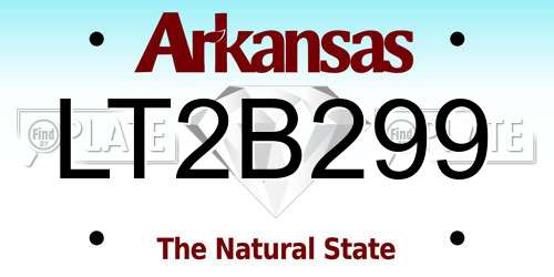 LT2B299 Arkansas License Plate