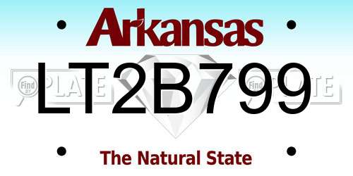 LT2B799 Arkansas License Plate