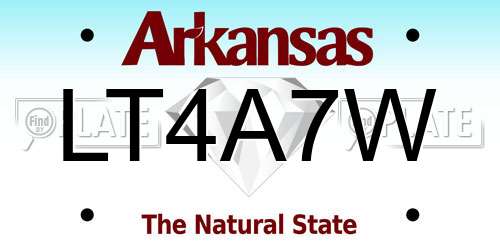 LT4A7W Arkansas License Plate