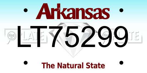 LT75299 Arkansas License Plate