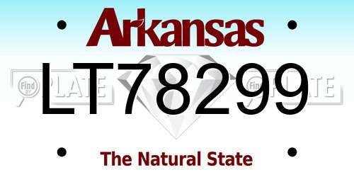 LT78299 Arkansas License Plate