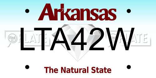 LTA42W Arkansas License Plate