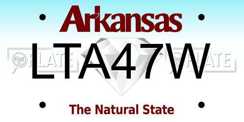 LTA47W Arkansas License Plate