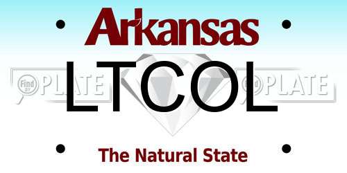 LTCOL Arkansas License Plate