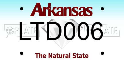 LTD006 Arkansas License Plate