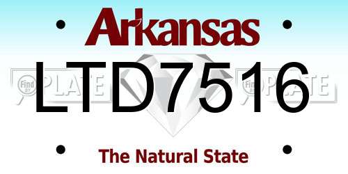 LTD7516 Arkansas License Plate