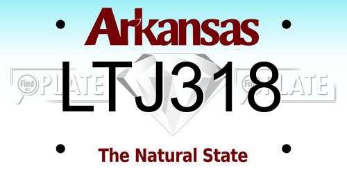 LTJ318 Arkansas License Plate