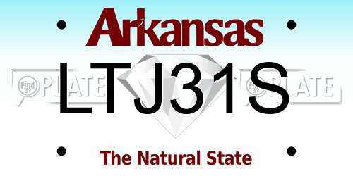 LTJ31S Arkansas License Plate