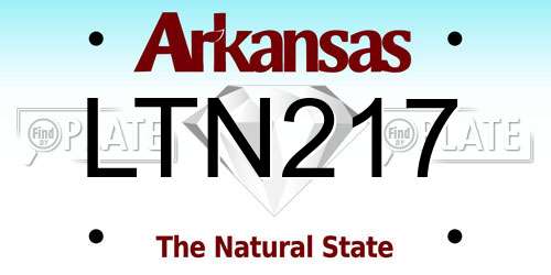 LTN217 Arkansas License Plate
