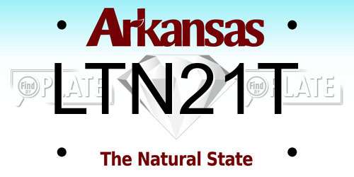 LTN21T Arkansas License Plate