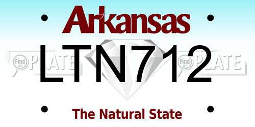 LTN712 Arkansas License Plate