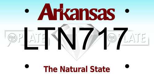 LTN717 Arkansas License Plate
