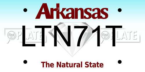 LTN71T Arkansas License Plate