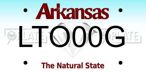 LTO00G Arkansas License Plate