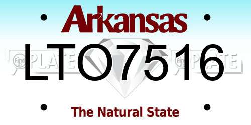 LTO7516 Arkansas License Plate