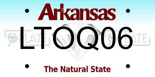 LTOQ06 Arkansas License Plate