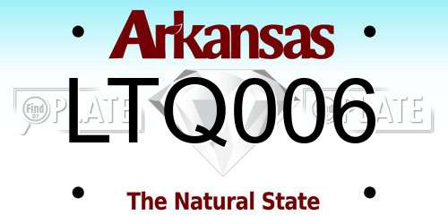 LTQ006 Arkansas License Plate