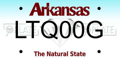 LTQ00G Arkansas License Plate