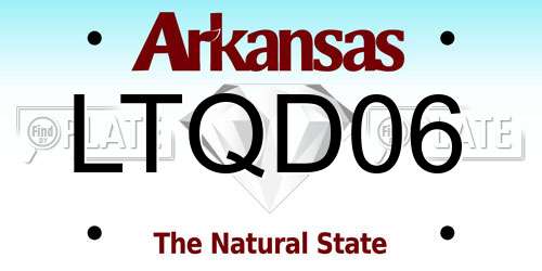 LTQD06 Arkansas License Plate