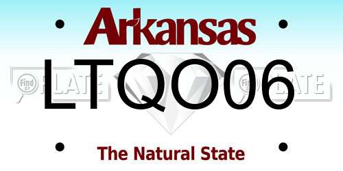 LTQO06 Arkansas License Plate