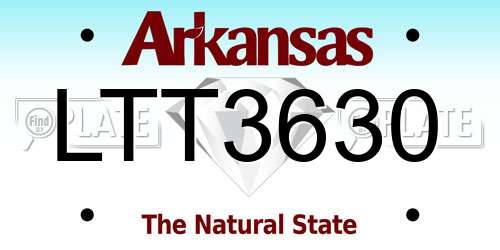 LTT3630 Arkansas License Plate