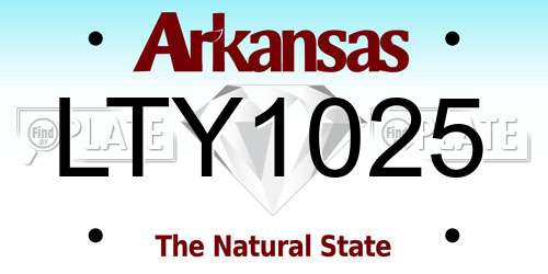 LTY1025 Arkansas License Plate