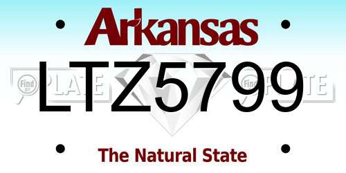 LTZ5799 Arkansas License Plate