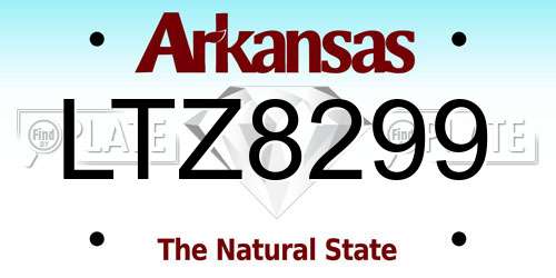 LTZ8299 Arkansas License Plate