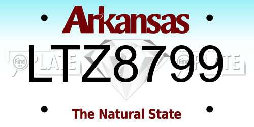 LTZ8799 Arkansas License Plate