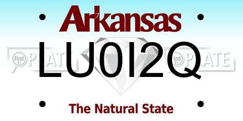 LU0I2Q Arkansas License Plate