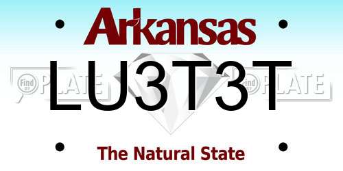 LU3T3T Arkansas License Plate
