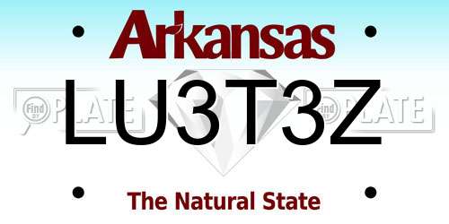 LU3T3Z Arkansas License Plate