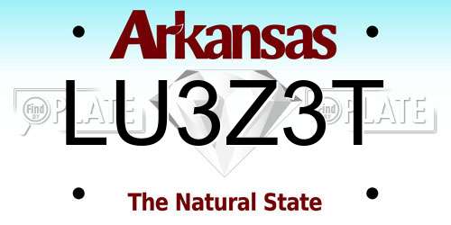 LU3Z3T Arkansas License Plate