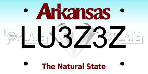 LU3Z3Z Arkansas License Plate