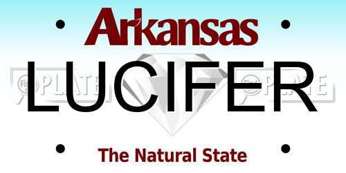 LUCIFER Arkansas License Plate