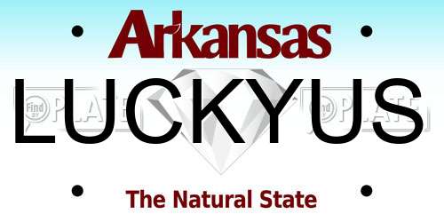 LUCKYUS Arkansas License Plate