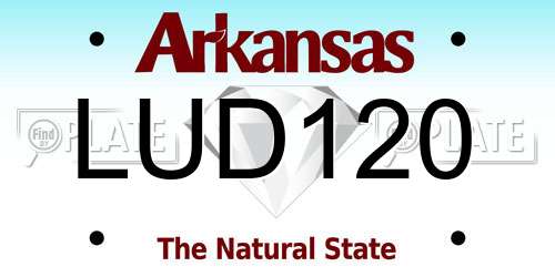LUD120 Arkansas License Plate